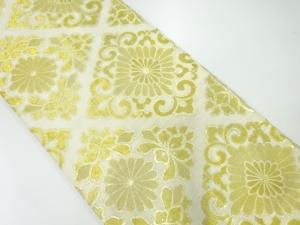 アンティーク　菊唐草模様織出し丸帯（材料）